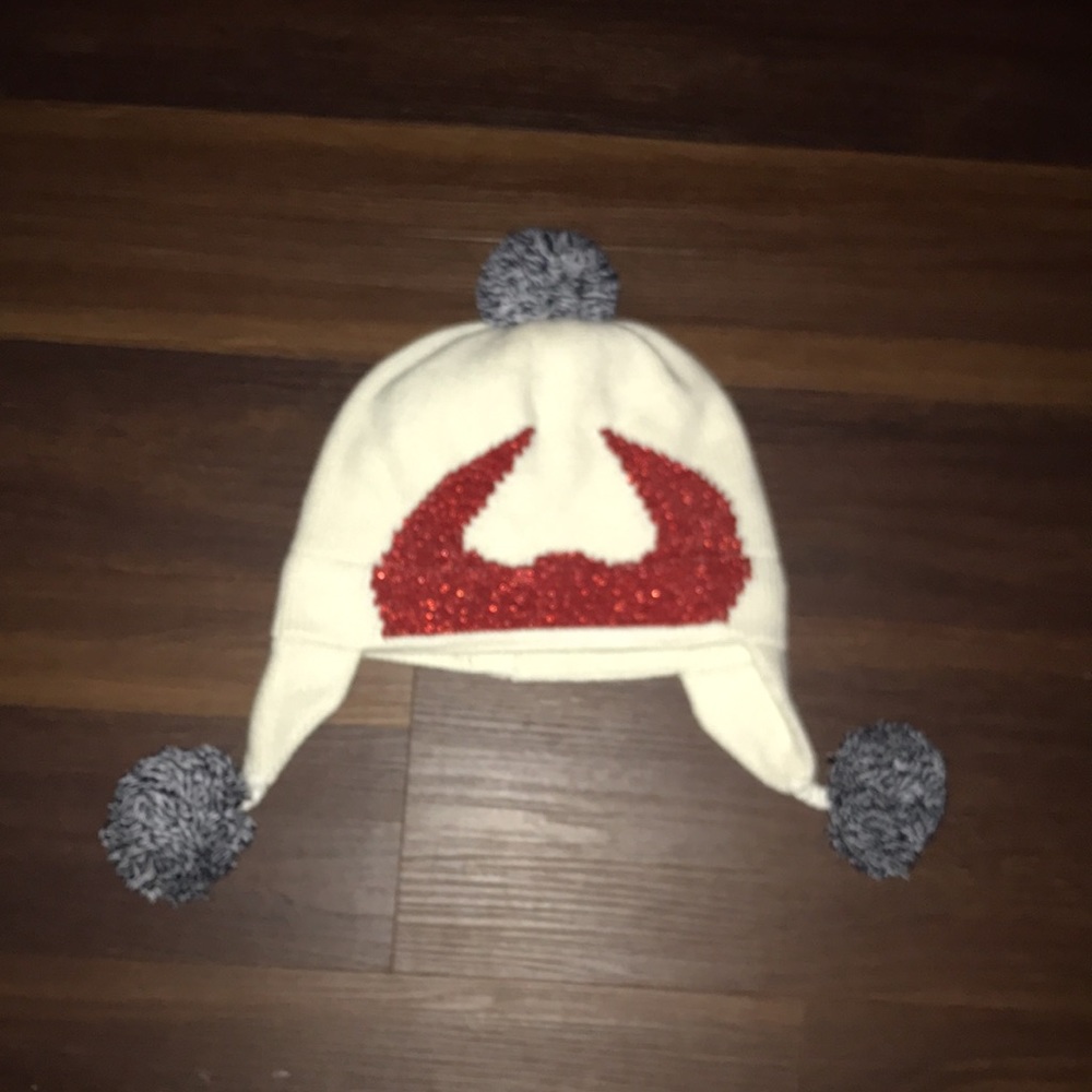 Kate Spade & Baby Gap Knit & Fleece Metallic Devil Horns Pom Pom Hat NWT…